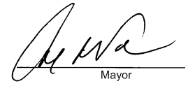 signature of the Mayor